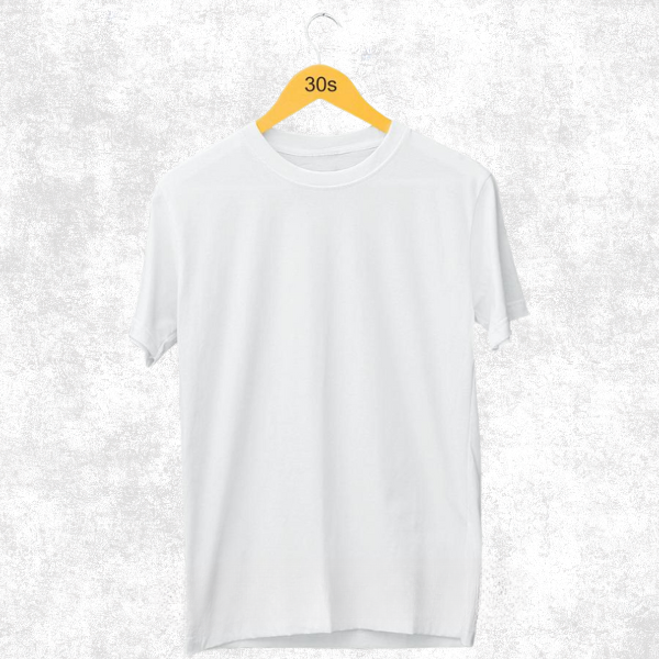 Polos Oblong Putih Pendek Combed 30s Murah - L